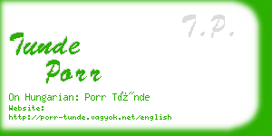 tunde porr business card